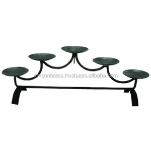 Black Finishes Metal Wrought Iron 5 Piece Candle Holder Candle Holder Design Factory Wholesale New Handmade Metal Candle Holder