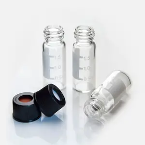Aijrien Botol Kaca GC Sekrup 10-425, untuk Instrumen Autosampler 2Ml Gelas Laboratorium HPLC