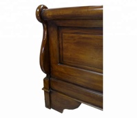 Cama tipo trineo de tamaño Queen de caoba maciza en estilo tradicional Excelente acabado para muebles de dormitorio para el hogar