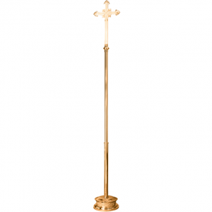 85" <b>Gold</b> Processional Brass Cross / Standing Cross <b>Crucifix</b> - Product Image 5