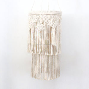 Abat-jour en macramé de Noël grand lustre éclairage avec verre et rotin lampadaire décoratif suspendu pour la maison - Product Image 6