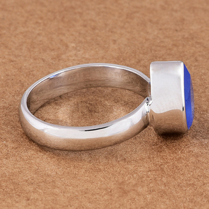 Casa De Plata Vintage Style 925 Bague en argent sterling Calcédoine bleue naturelle Pierre précieuse taille poire Fournisseur de bijoux en gros - Product Image 3