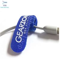 Logotipo personalizado sujetador multicolor gancho bucle auricular Cable Winder cajas cubiertas soportes bolsas estuches tela Serigrafía