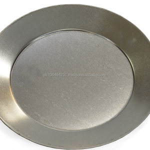 Nouvelle plaque de métal argenté dîner en acier inoxydable rond exigence personnalisée Logo assiettes en étain - Product Image 3