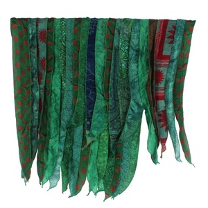 Écharpe longue Dupatta vintage Hijab pour femmes Écharpes Indian Sari Patches Écharpe réversible Colorée Rayée Panneau en soie vintage - Product Image 1