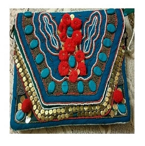 Guru Kirpa Export House Sac de soirée en jute écologique de luxe pour femmes Pochette de mariage personnalisée avec fermeture à glissière Trousse de maquillage - Product Image 5