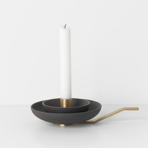 Portavelas de Metal de hierro alrededor de candelabro soporte de pilar de placa - Product Image 1
