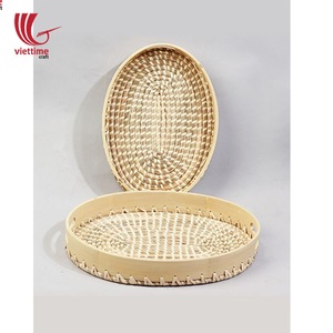 Bandeja de plástico para servir algas marinas, accesorio decorativo con asa, única, tejida - Product Image 5