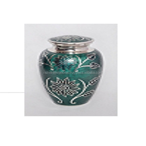 Urna Funeraria Ecológica de Metal Hecha a Mano, Estilo Europeo, Duradera, Personalizable, Verde, de 220 Pulgadas Cúbicas, en Oferta - Product Image 1