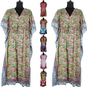 Wholesale Sleeveless Printed V Neck India Long <b>Kaftan</b> - Product Image 1