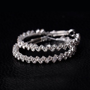 Pendientes de Aro con Diseño de Diamantes en Zig Zag, Oro Blanco de 14K, Nueva Llegada |   Diamante Redondo Auténtico para Mujer, Joyería Fina de Lujo, Regalo para Fiestas - Product Image 1