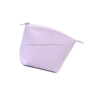 Pochette de maquillage personnalisée cosmétique sac en cuir bon marché/Sac cosmétique léger en cuir fait main - Product Image 1