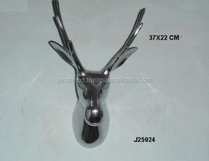 ประติมากรรมหัวกวางทำจากอะลูมิเนียมหล่อขัดเงาแบบกระจก สำหรับตกแต่งผนังบ้าน ของตกแต่งบ้าน รูปปั้นหัวสัตว์โลหะ - Product Image 3