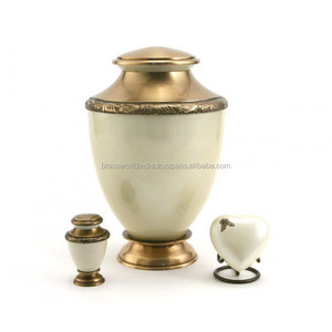 American Style <b>Large</b> Cremation <b>Urn</b> 3-Piece Set Premium Brassworld India Funeral Supplies - Product Image 4