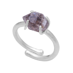 ชุดง่ามควอทซ์สีดำ rutile แหวนเงินปรับได้แหวน925แหวนเงินสเตอร์ลิงแหวนแฟชั่นสำหรับทุกเพศ - Product Image 1