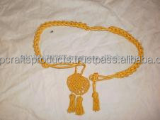 Venta al por mayor requisito personalizado 100% hilo metálico dibujo redondo amarillo Napoleón Shako sombreros cordones - Product Image 5