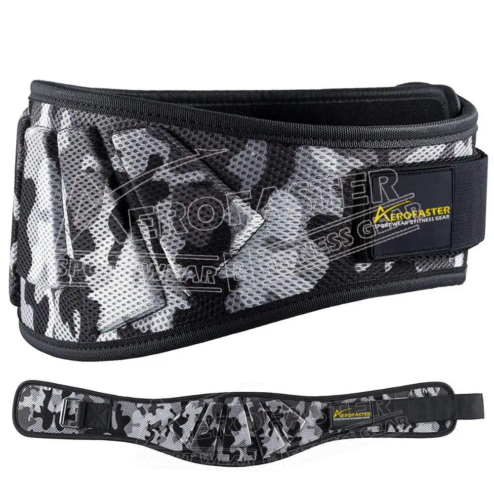 Gray Camo Neoprene Weigh Lifting & Body Building Cross fit For Back Support Belts