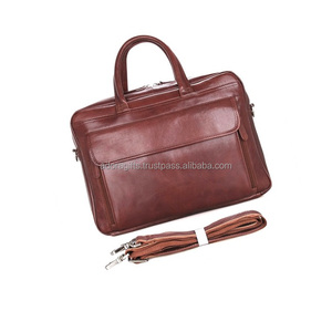Bolsos de cuero de mujer de color marrón con compartimento para portátil - Product Image 1