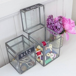 Boîte à bijoux en verre fabriquée à partir de verre et de fer de haute qualité, faite à la main, personnalisable pour la maison, le bureau, rangement décoratif pour l'exportation - Product Image 3