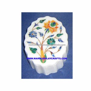 Decorative Marble Inlay Stone <b>Box</b>, Beautiful Decorative Inlaid <b>Box</b> - Product Image 1