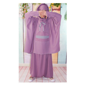 Vêtements islamiques modestes pour enfants, mode saoudienne, grande taille, polyester, burqa, abaya et khimar hijab pour bébés filles - Product Image 1
