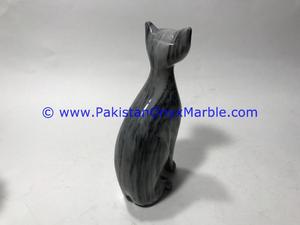 Statue de Chats en Marbre Sculpté à la Main Grossiste Fournisseur de Sculpture d'Animal en Pierre Naturelle Figurine de Chat Polie pour la Décoration - Product Image 3