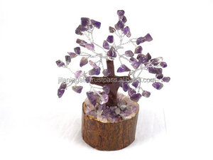 Feng Shui fait à la main petit arbre de pierre d'améthyste 60 perles puce cristal décor pour chambres pierre précieuse parfaite favoriser un sommeil réparateur - Product Image 4