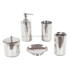 Ensemble d'accessoires de salle de bain à fond métallique en acier inoxydable de luxe, ensembles de salle de bain noirs - Product Image 1