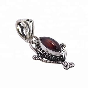Pure 925 Sterling Silver Red <b>Garnet</b> Antique Vintage Jewelry <b>Pendant</b> Necklace Fine Jewelry <b>Pendants</b> & Charms - Product Image 1
