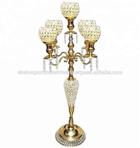 Christmas Decorative Metal Crystal Cup 5 Arms <b>Candelabra</b> <b>Gold</b> Plated Modern Art Unique Custom Size Accepted for Wedding Event - Product Image 2