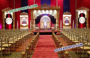 Cérémonie de mariage indien Mandap lourd sculpté Jodha Akbar Mandap ensemble mariage indien Mandap fabricant et exportateur Australie - Product Image 4