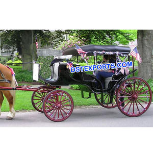 รถอินเดียแบบดั้งเดิมสีดำรถม้าพระราชวิคตอเรียรถม้าผู้ผลิตรถวิคตอเรียสีดำ - Product Image 1