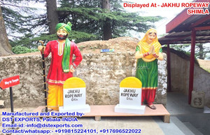 Punjabi Bhangra Centro de mesa Estatuas Boda Sangeet Estatuas de escenario Punjabi Matrimonio Bhangra Estatua de fibra - Product Image 2