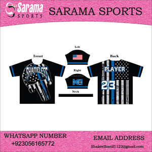 Maillots manches courtes de softball rouge USA Clubs Sublimation, - Product Image 2