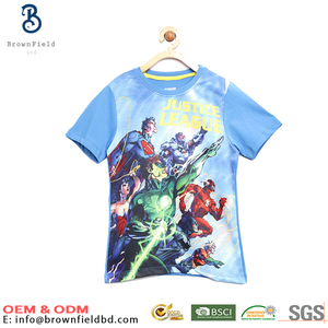 T-shirt en coton doux personnalisé pour enfants, impression carton, OEM, vente en gros - Product Image 5