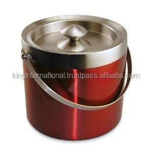 Pequeño cubo de hielo duradero de acero inoxidable con asa para material metálico de cerveza - Product Image 2