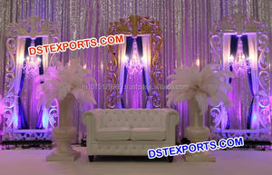 Wedding Stage Flower Design Back <b>Frame</b> Self Standing Wedding Designer Panels Stylish Wedding Heavy Carved <b>Backdrop</b> Panels - Product Image 3