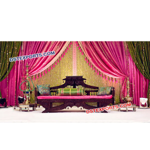 Sofá de Boda Árabe Real, Sofá de Madera Tallada Antiguo, Juego de Muebles de Boda Asiáticos en Venta en Reino Unido, Estados Unidos y Australia - Product Image 1