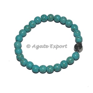 Agate Synthetic <b>Beaded</b> <b>Bracelets</b> with ChokoReiki Charm Silver/Gold Plated - Product Image 1