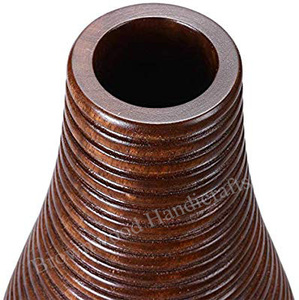 Sculpture à la main sur mesure Vase à fleurs en bois naturel pour la décoration de la maison Vase en bois sculpté décor intérieur vase en bois à vendre - Product Image 3
