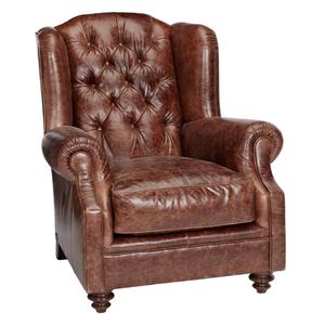 Vintage Leather <b>Arm</b> <b>Chair</b>/Semi-Aniline Leather <b>Wing</b> <b>Chair</b> - Product Image 2
