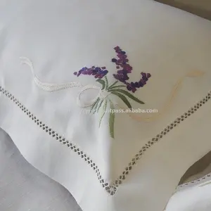 Púrpura lavanda bordado a mano hotel de 5 estrellas set de ropa de cama