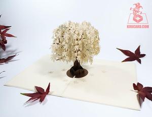 การ์ดอวยพรกระดาษป๊อปอัพรูปต้นเมเปิลสีเหลืองสวยงาม3D งานหัตถกรรมประดิษฐ์สำหรับวันแม่ดีไซน์ใหม่ - Product Image 2