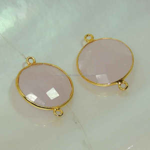 Sterling Silver Bezel Double Loop Cute <b>Charms</b> Gold Rose Gold Silver Black Plated Handmade <b>Birthstone</b> Jewelry Making Connectors - Product Image 1