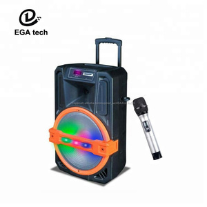 Venta caliente 15 pulgadas trolley altavoz <span class=keywords><strong>karaoke</strong></span> y luz led Altavoz bluetooth con micrófono inalámbrico para la <span class=keywords><strong>fiesta</strong></span> - Product Image 2