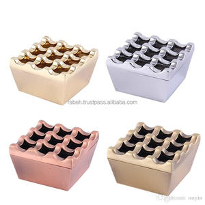 Attractive & Luxurious Look Metal Ash Tray Square Shape Customized Finished Handmade <b>Ashtray</b> Hot Sale from india - Product Image 1