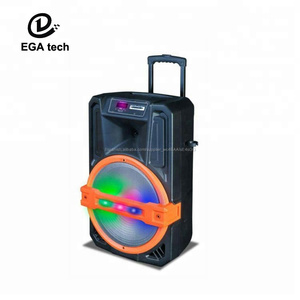 Venta caliente 15 pulgadas trolley altavoz <span class=keywords><strong>karaoke</strong></span> y luz led Altavoz bluetooth con micrófono inalámbrico para la <span class=keywords><strong>fiesta</strong></span> - Product Image 1
