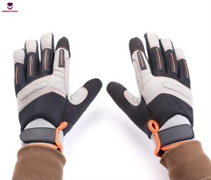 Guantes de cuero de estilo mecánico para hombre, guantes de seguridad resistentes al calor, resistentes al agua, color blanco - Product Image 3