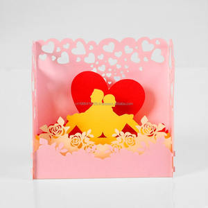Cartes de vœux pop-up faites à la main en 3D pour la Saint-Valentin Cartes-cadeaux 3D de haute qualité - Product Image 2