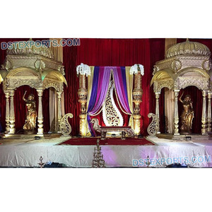 Rajwada mariage événement scène décor accessoires mariage indien Maharaja Temple scène Royal hindou mariage scène décoration - Product Image 1